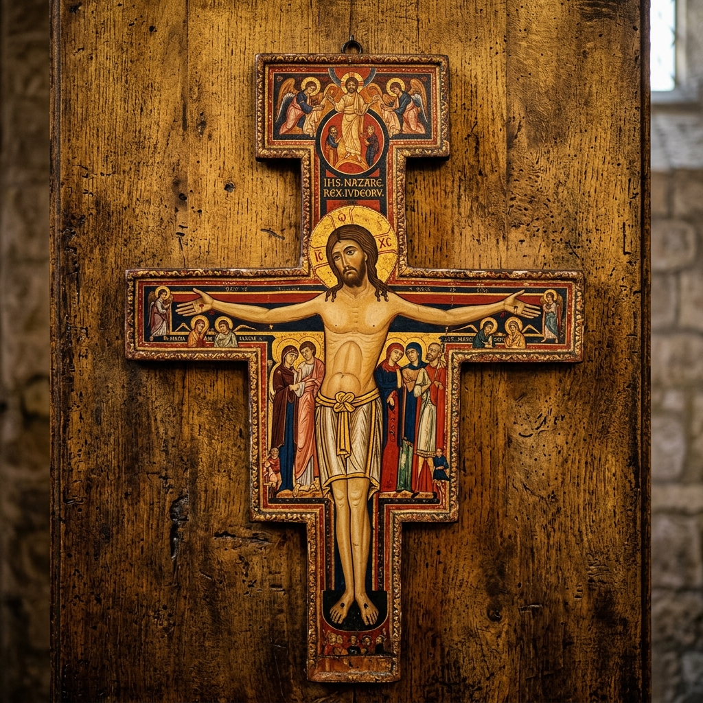 Icono románico-bizantino de la Cruz de San Damián